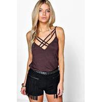 Double Strap Swing Cami - chocolate