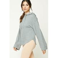 Dolphin Hem Heathered Hoodie