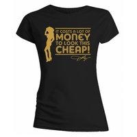 dolly parton womens lot of money short sleeve t shirt black size 10