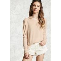 dolphin hem waffle knit top