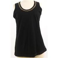 Dolce & Gabbana Size 10 Black Vest Top With Chain Detailing