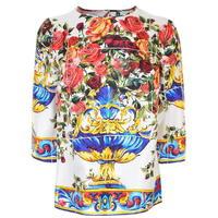 DOLCE AND GABBANA Majolica Silk Top