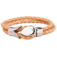 double wrap braided leather bracelet tan leather