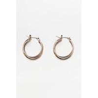 Double Twist Hoop Earrings, GOLD