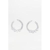 Dope Chain Link Hoop Earrings, SILVER