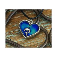 Dolphin Heart Mood Necklace