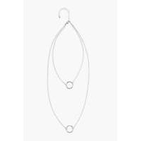 Double Circle Layered Necklace - silver