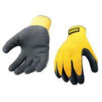 DPG70L Yellow Knit Back Latex Gloves - Large