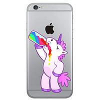 Drink Water Rainbow Unicorn Case Transparent TPU Material Phone Case for iPhone 6 6S6 Plus 6S Plus
