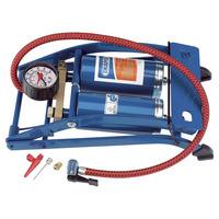 Draper 25996 Double Cylinder Foot Pump with Gauge