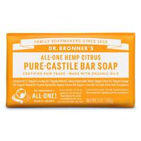 dr bronner organic citrus soap bar 140g