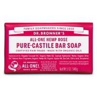 dr bronner organic rose soap bar 140g