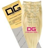 DREAM GIRL Euro Clip On Hair Extensions 18 Inch 613