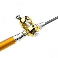 Drum Wheel Pen Shape Fishing Rod Reel Golden 1m Set