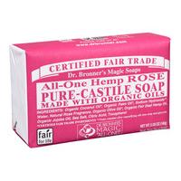 Dr Bronner Organic Soap Bar, 140gr, Rose