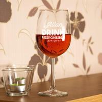 Drink Responsibly Customised Wine Glass