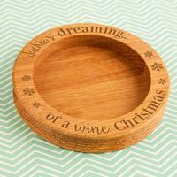 Dreaming of a Wine Christmas Wine Bottle Coaster