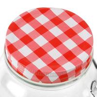 Drinking Jar Lids Red & White (Pack of 12)