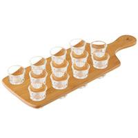 Drinks Paddle Board 12 Shot with 12 Hot Shot Glasses LCE