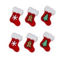 Dress It Up Shaped Novelty Buttons Christmas Stockings