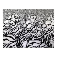 Dramatic Border Print Stretch Slinky Jersey Knit Dress Fabric Black & White