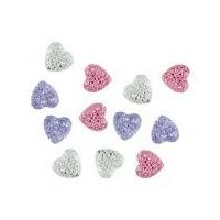 dress it up diamante glitter hearts lilac pink silver