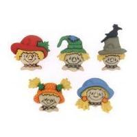 dress it up shaped novelty buttons scarecrow faces