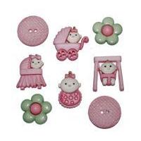 Dress It Up Shaped Novelty Buttons Baby Fun Girl