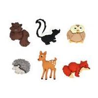 Dress It Up Shaped Novelty Buttons Forest Babies