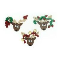 Dress It Up Shaped Novelty Buttons Christmas Oh Deer