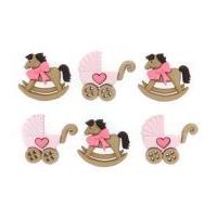 Dress It Up Shaped Novelty Buttons Horse & Buggy Girl
