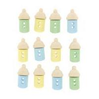 dress it up shaped novelty buttons baby bottles boy