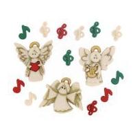 Dress It Up Shaped Novelty Buttons Christmas A Choir of Angels