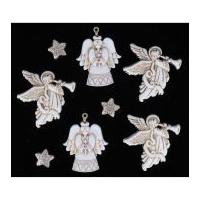 Dress It Up Shaped Novelty Buttons Glitter Angels