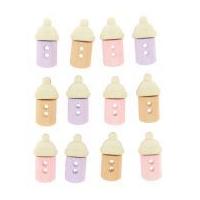 Dress It Up Shaped Novelty Buttons Baby Bottles Girl
