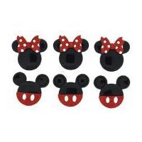 Dress It Up Disney Shaped Novelty Buttons Mickey & Minnie Mouse Glitter