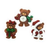 dress it up shaped novelty buttons a beary merry christmas