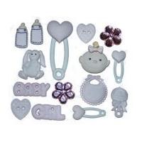 dress it up shaped novelty button embellishment packs baby girl