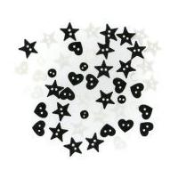 Dress It Up Shaped Novelty Buttons Black & White Mini's