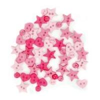 Dress It Up Shaped Novelty Buttons Hot Pink Mini's