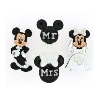 Dress It Up Disney Shaped Novelty Buttons Mickey & Minne Mouse Wedding