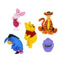 Dress It Up Disney Shaped Novelty Buttons Winnie The Pooh