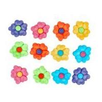 Dress It Up Shaped Novelty Buttons Swirl Centre Flowers