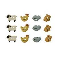 Dress It Up Shaped Novelty Buttons Country Critters