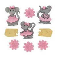 Dress It Up Shaped Novelty Buttons The Mice Girls