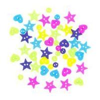 Dress It Up Shaped Novelty Buttons Neon Mini's