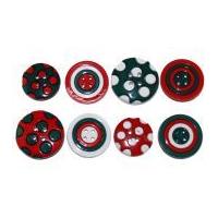 dress it up shaped novelty buttons colours of christmas