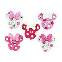 Dress It Up Disney Shaped Novelty Buttons Minnie Mouse Rhinestone Heads