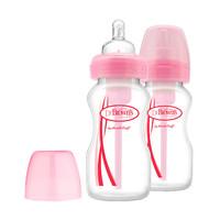 Dr Brown\'s Options Baby Bottles Pink Twin Pack 270ml