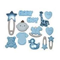 dress it up shaped novelty button embellishment packs baby boy